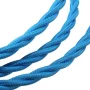 Retro-Kabelspirale, Draht mit Textilummantelung 3x0,75mm, blau
