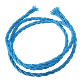 Retro kabelspiral, tråd med tekstilkappe 3x0.75mm, blå, AMPUL.eu