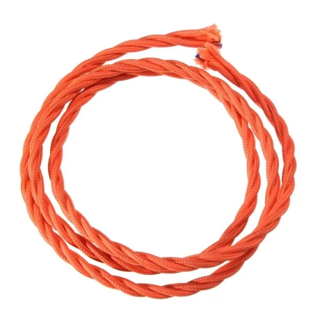 Espiral de cable retro textil naranja 3x0,75mm