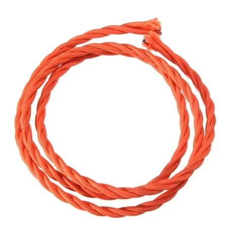 Retro kabelspiral, tråd med tekstilkappe 3x0.75mm, orange