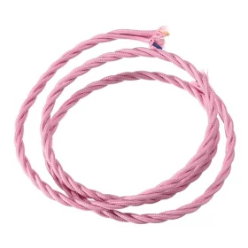 Retro kabelspiral, tråd med textilöverdrag 3x0.75mm, rosa