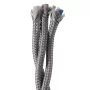 Retro kábel spirál, vezeték textil borítással 3x0.75mm, szürke