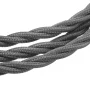 Cablu retro spiralat, sârmă cu înveliș textil 3x0,75mm, gri