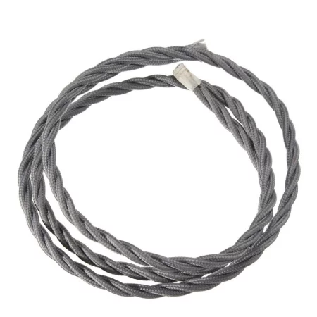 Espiral de cable retro gris textil 3x0,75mm para instalaciones