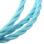 Retro kabelspiral, tråd med tekstilkappe 3x0.75mm, lyseblå