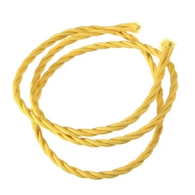 Retro kabelspiral, tråd med tekstilkappe 3x0.75mm, gul, AMPUL.eu