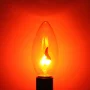 Candle bulb with imitation flame 3W, E14, oval, AMPUL.eu