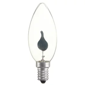 Ljuslampa med imiterad låga 3W, E14, oval, AMPUL.eu