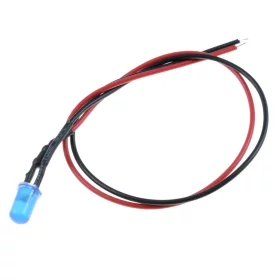 LED Diode 5mm with resistor, 20cm, Blue diffuse, AMPUL.eu