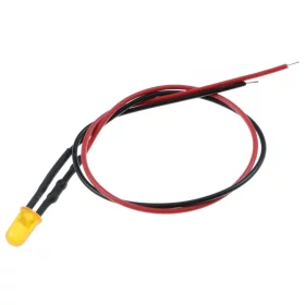 LED Diode 5mm with resistor, 20cm, Orange diffuse, AMPUL.eu