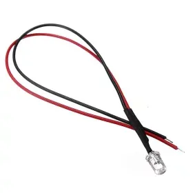 LED-Diode 5mm mit Widerstand, 20cm, Orange, AMPUL.eu