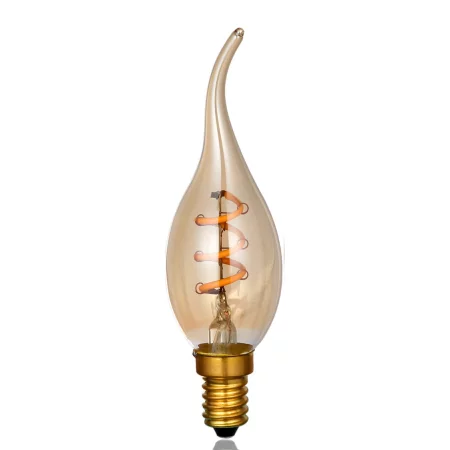 Design retro żarówka LED Edison F2 świeczka 3W, oprawka E14