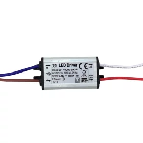 Power supply for 2-3 pieces of 3W LED, 6-12V, 900mA, IP67