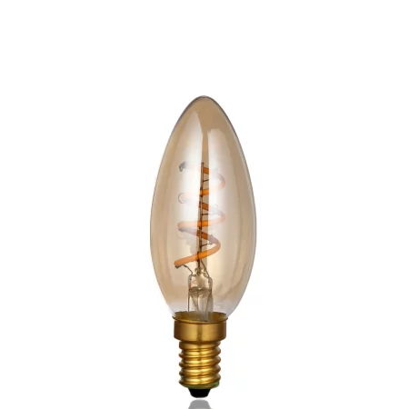 Bombilla retro de diseño LED Edison O2 vela 3W, casquillo E14
