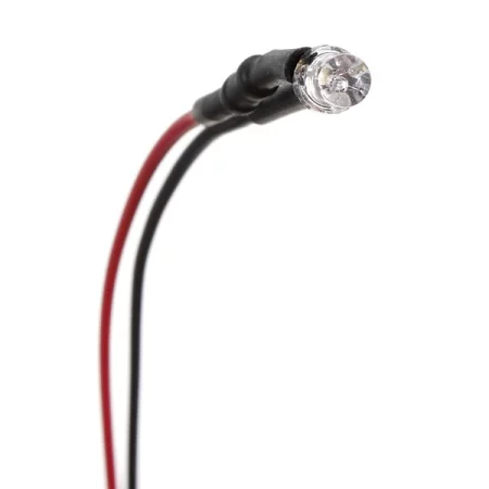 Diodo LED 3mm arancione con resistenza e cavo 20cm