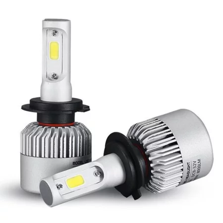 Set of LED car bulbs with socket H7, COB LED, 4000lm, 12V, 24V