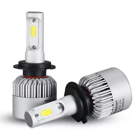 Set of H7 LED Car Bulbs, COB LED, 4000lm, White 6500K