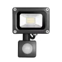 Vattentät LED-spotlight med PIR-sensor, 10w, IP65, varmvit