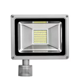 Faretto LED impermeabile con sensore PIR, 30w, IP65, bianco