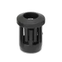Socket for 5mm LED, FX in durable black plastic