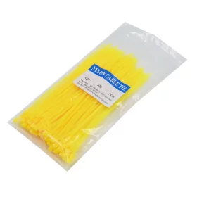 Stahovací pásky nylonové 3x100mm, žluté, AMPUL.eu