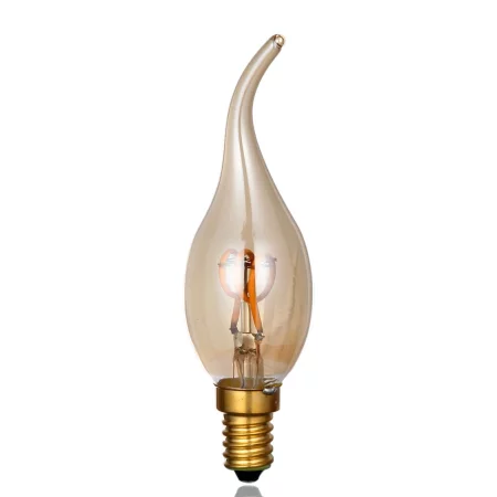 Design retro hehkulamppu LED Edison F1 kynttilä 3W, pistorasia