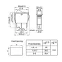 Rectangular rocker switch with backlight, red 250V/15A, AMPUL.eu