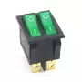 Double rectangular rocker switch with backlight, green
