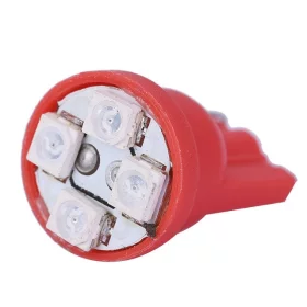 LED 4x 3528 SMD pätice T10, W5W - Červená, AMPUL.eu