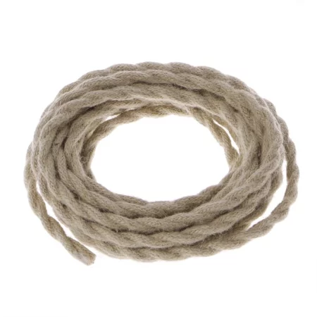 Retro spirálový kabel s textilním obalem 2x0.75mm lněný