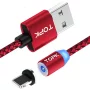 Magnetický kábel pre iPhone, červený, 1m, AMPUL.eu