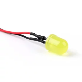 12V LED dioda 10mm, žuta difuzna, AMPUL.eu