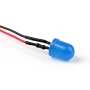 12V LED-Diode 10mm blau diffus mit Widerstand und Kabel