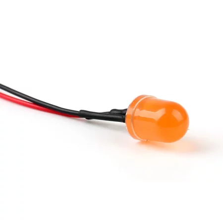 12V LED dióda 10mm, narancssárga diffúz, AMPUL.eu