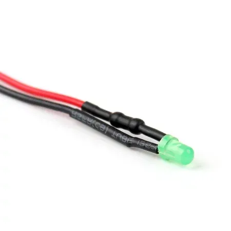 12V 3mm Green LED Diode with Resistor