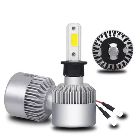 Sada LED autožárovek s paticí H3 COB LED 4000lm Bílá 6500K