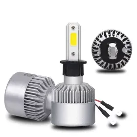 Set of H3 Base LED Car Bulbs, White 6500K