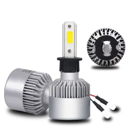 Sada LED autožárovek s paticí H3 COB LED 4000lm Bílá 6500K