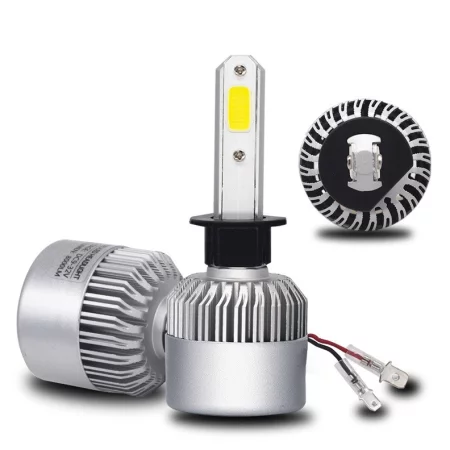 Sæt LED pærer til biler med H1 sokkel, COB LED, 4000lm, 12V
