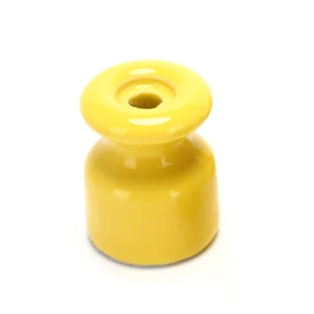 Portacables de cerámica en espiral, amarillo, AMPUL.eu