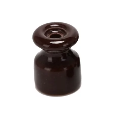 Spiralkabelhållare i keramik, brun, AMPUL.eu