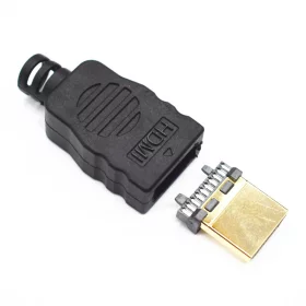 HDMI typ A kabelkontakt, hane, lödbar, AMPUL.eu
