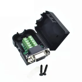 Konektor RS232 kabelový, samice s maticemi, šroubovací, AMPUL.eu