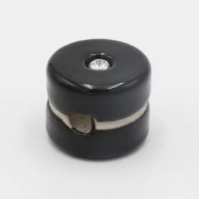 Ceramic round wire holder, black, AMPUL.eu