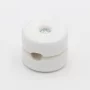 White Ceramic Round Wire Holder in Retro Design