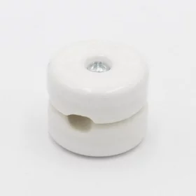 Suport de sârmă ceramică rotundă, alb, AMPUL.eu