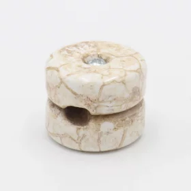 Ceramic round wire holder, marble, AMPUL.eu