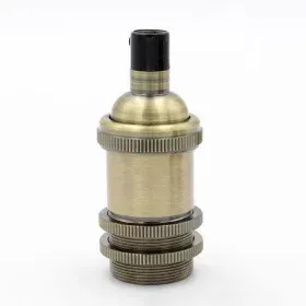 Retro E14 socket with screw for shade mounting, bronze, AMPUL.eu