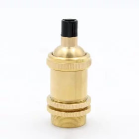 Retro E14 socket with screw for shade mounting, brass, AMPUL.eu
