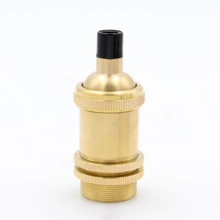 Retro E14 socket with screw for shade mounting, brass, AMPUL.eu
